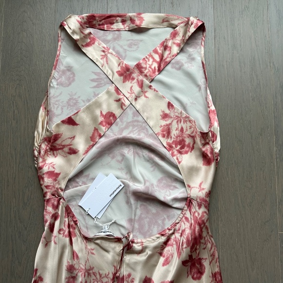 Reformation Anaiis Pink Floral Silk Maxi Dress Cameo Rose Print Size 10 - Picture 7 of 10